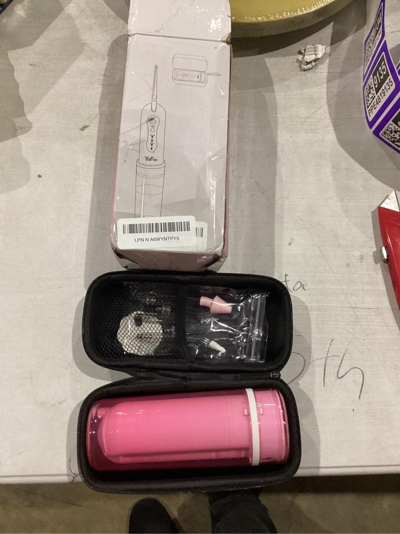 Condition photo showing New/Like New for Water Dental Flosser Cordless for Teeth: Portable Oral Irrigator Rechargeable Collapsible Travel Teeth Cleaner with Case, 4 Modes with DIY, 5 Jet Tips, IPX7 Waterproof for Teeth Cleaning