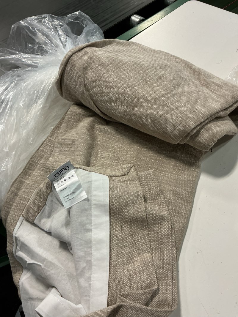 Condition photo showing Good Condition for 1 panel textured cotton true blackout curtain size 48x96in