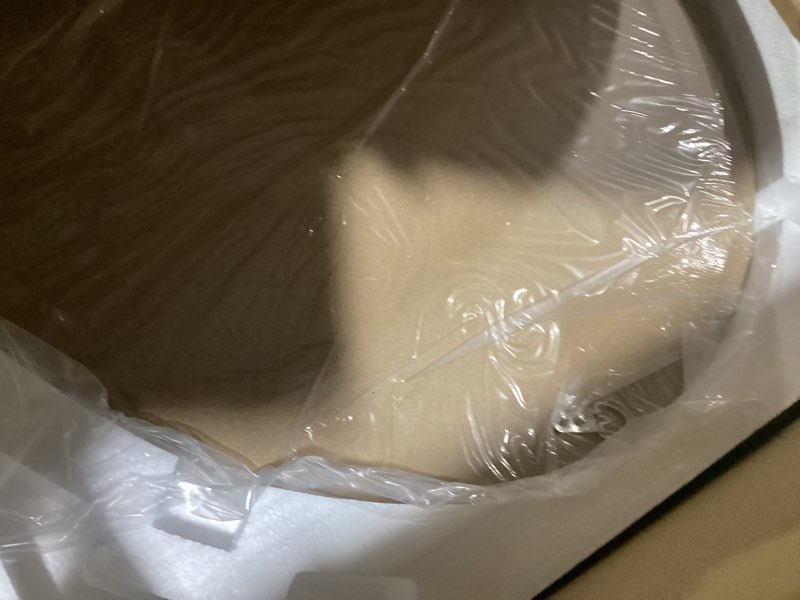 Condition photo showing As Is for KOHROS Frameless Round Bathroom Mirror for Over Sink 24" x 24" Circle Mirror Beveled Edge Wall Mirror for Bathroom Vanity Entryway Bedroom Round 24"L x 24"W