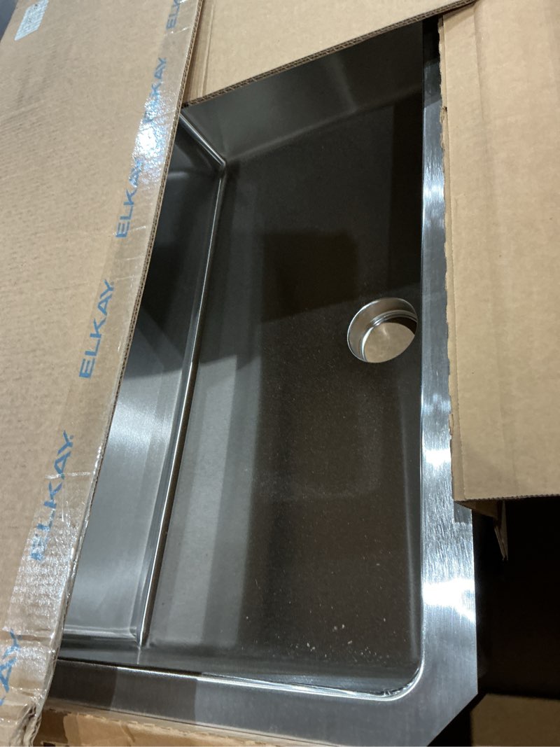 Condition photo showing Good Condition for elkay lustertone iconix eluhh3017tpd single bowl undermount stainless steel sink with perfect drain