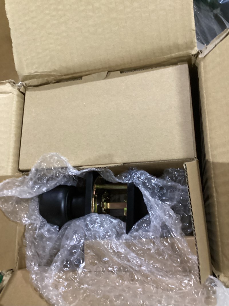 Condition photo showing Good Condition for haidms 4 packs matte black passage door knobs, black closet door knobs,passage door knob interior for closet or hall(square panel door konb) matte black passage 4
