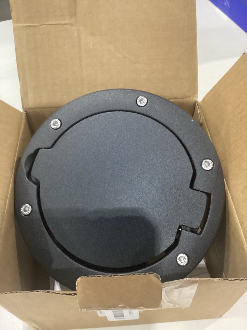 Condition photo showing New/Like New for jecar aluminum gas cap fuel filler door cover for jeep wrangler 2007-2018 jk & unlimited accessories (black) black-a