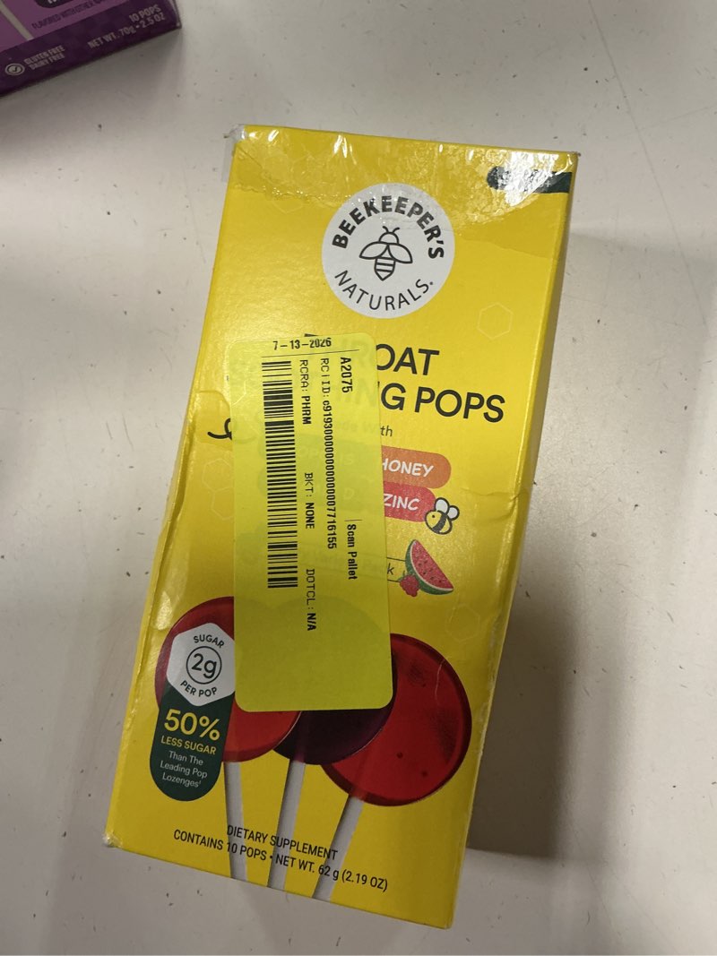 Condition photo showing New/Like New for beekeeper's naturals kids lollipops with vitamin d & honey, allergen free, 10 count