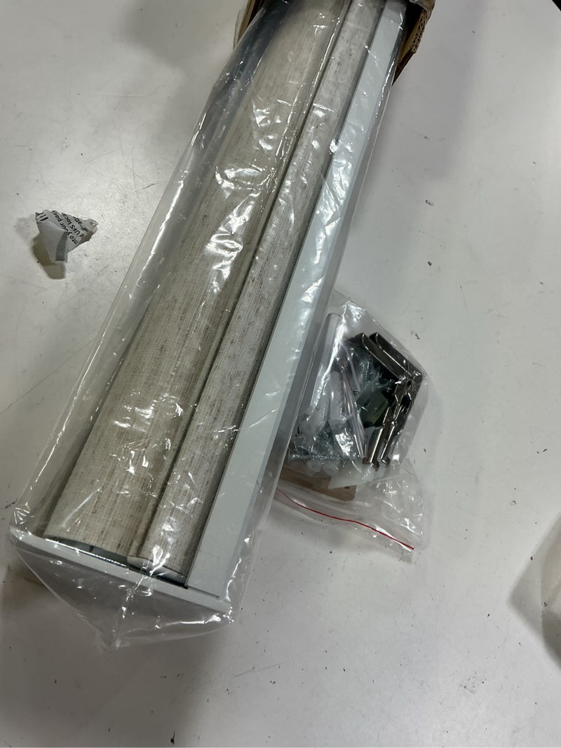 Condition photo showing Good Condition for persilux light filtering roller shades for window blinds,cordless,linen fabric,thermal insulated fabric uv protection shades for home,office,bedroom,door,light filtering-cream,23" w x 72" h 23"w x 72"h light filtering-cream