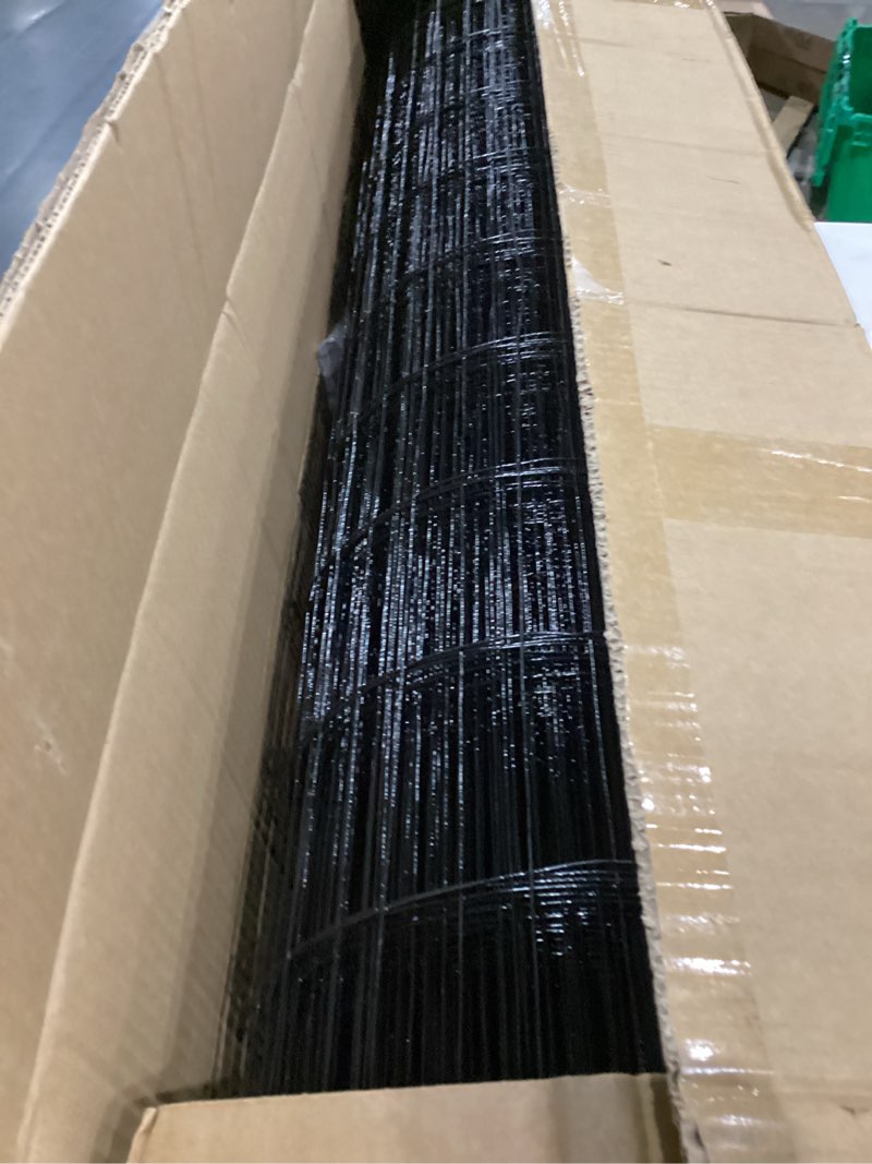 Tongmo 4 ft x 100 ft Black PVC Coated Welded Wire Fence, 16GA Garden Chicken Wire Fence Roll, Mesh S