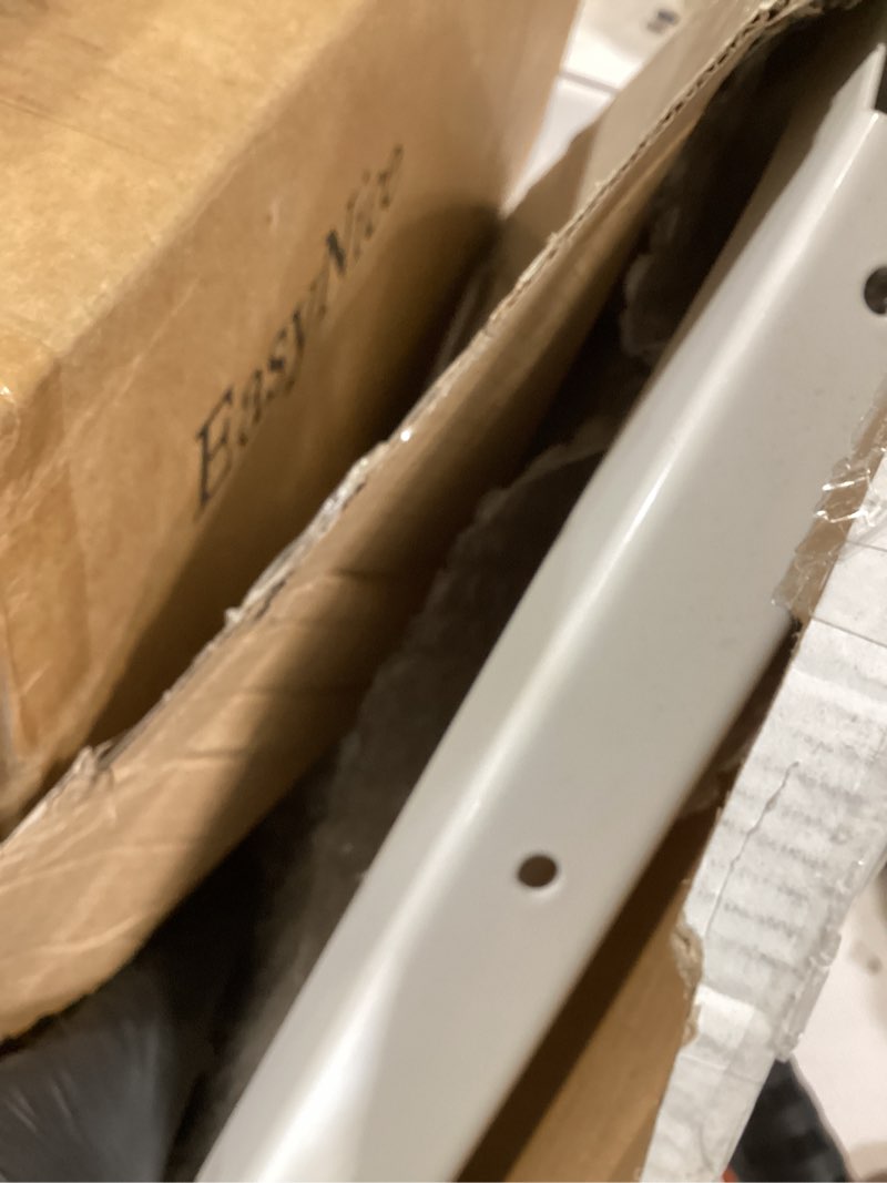 Condition photo showing Good Condition for angled surface bracket | adjustable rod and shelf bracket to hang clothing on angled/sloped ceilings or walls | 25 hole adjustments, white, holds 2 clothing rods and an upper shelf not included.
