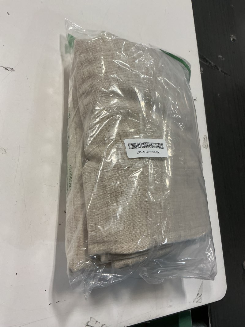 Condition photo showing Good Condition for Flax Linen Curtains 96 Inches Long for Bedroom 2 Panels Back Tab Pocket Primitive Burlap Farmhouse Drape Sack Tweed Canvas Cloth Look Semi Sheer Tan Beige Curtains for Living Room Neutral Earth Tone 52"W x 96"L (Pack of 2) Linen