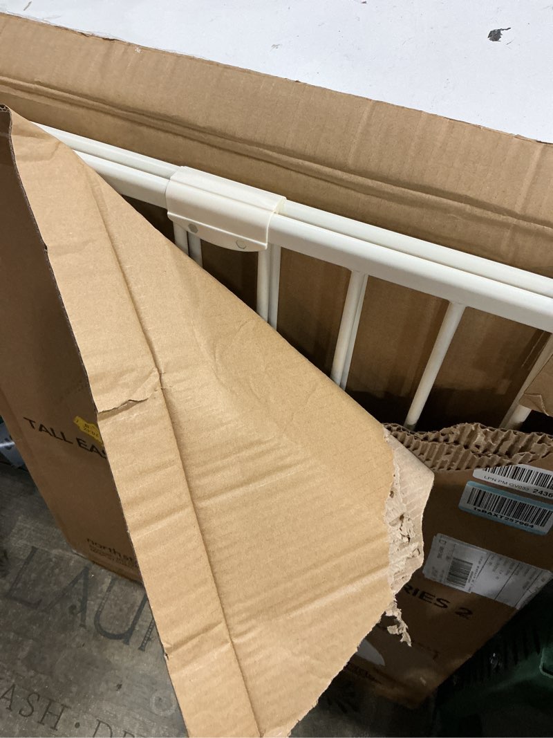Condition photo showing Good Condition for toddleroo by north states - tall easy swing & lock baby gate series 2: hardware mounted metal safety gate for stairs & doorways - adjustable 28.68 to 47.85 inches wide - 36 inches tall - ivory ivory 36" tall