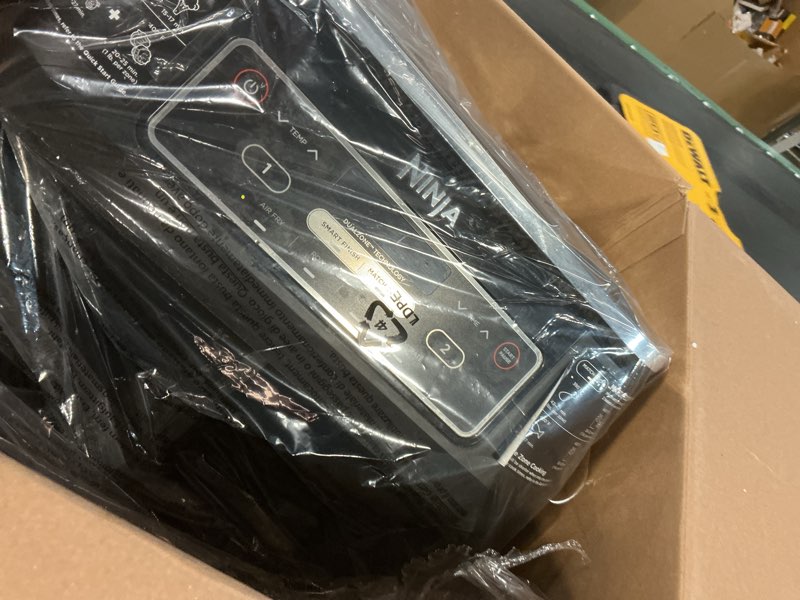 Condition photo showing As Is for Ninja DZ550 Foodi 10 Quart 6-in-1 DualZone Smart XL Air Fryer with 2 Independent Baskets, Smart Cook Thermometer for Perfect Doneness, Match Cook & Smart Finish to Roast, Dehydrate & More, BLACK