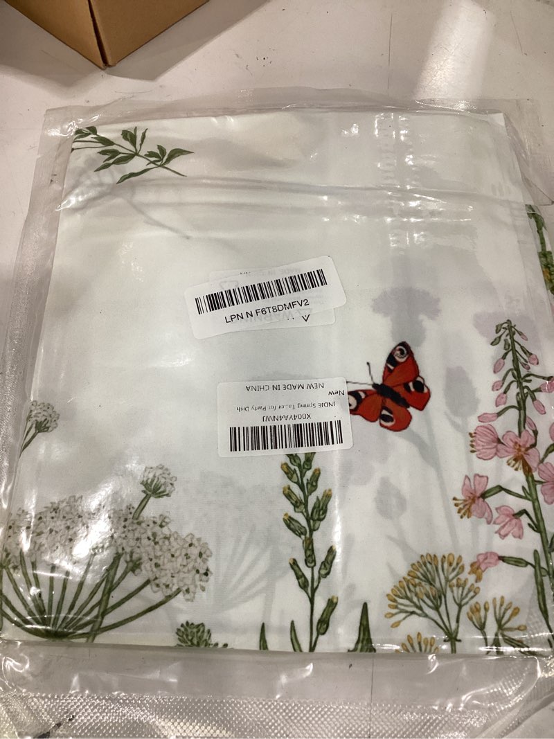 Condition photo showing New/Like New for spring tablecloth 52x70 inch, spring wild flowers floral decorations for home table cloth rectangle decor tablecloths polyester for picnic party dinner spring 03 52" x 70" (rectangular)