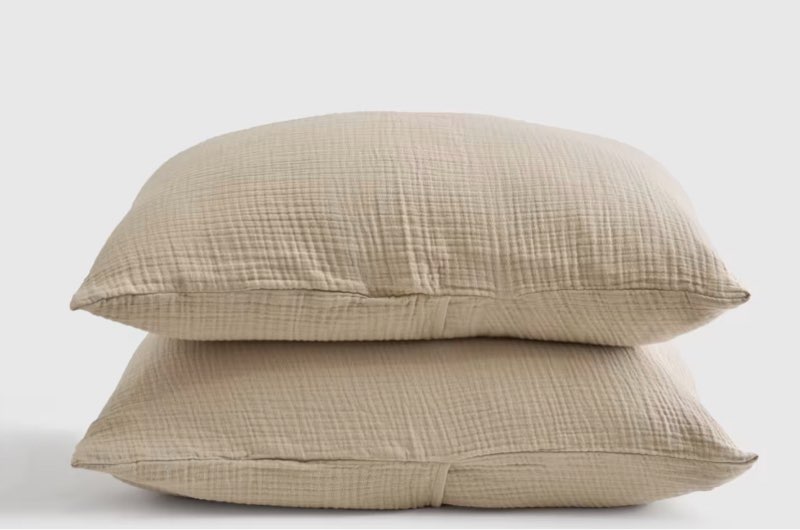 quince organic cotton gauze sham set king 