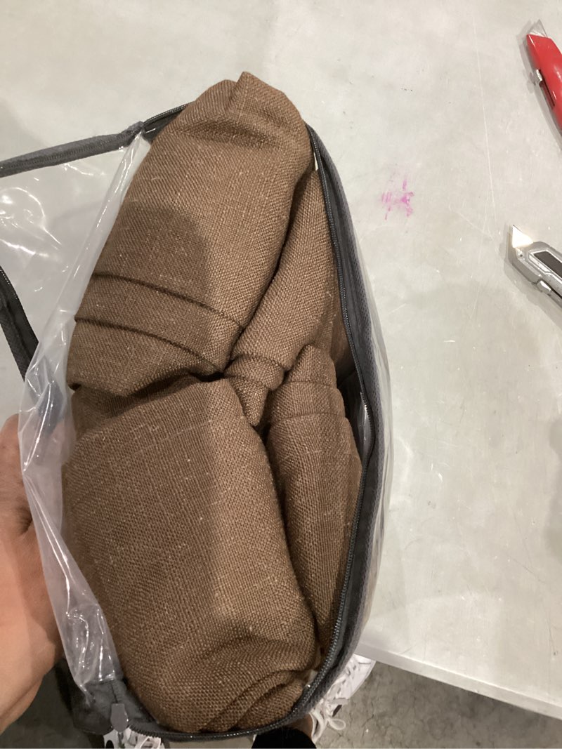 Condition photo showing Good Condition for dutch cocoa 90 inch linen curtains pinch pleated living room bedroom dining boho brown light filtering pinch pleat drapes hooks rings back tab semi sheer dark brown window curtains 2 panels dutch cocoa 40"w x 90"l (pack of 2)