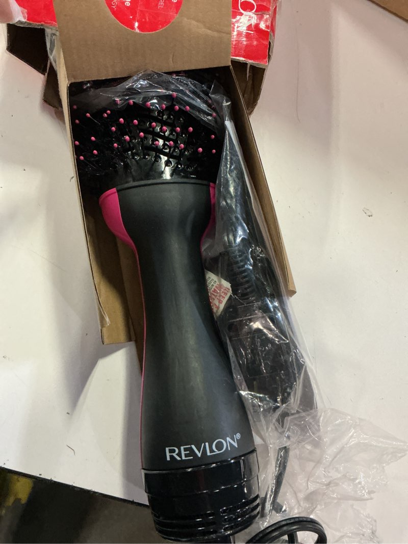 Condition photo showing As Is for revlon one step volumizer plus hair dryer and styler - more volume, less damage, and more styling control for easy and fast salon-style blowouts, plus travel friendly (black) black red 2.0 volumizer plus