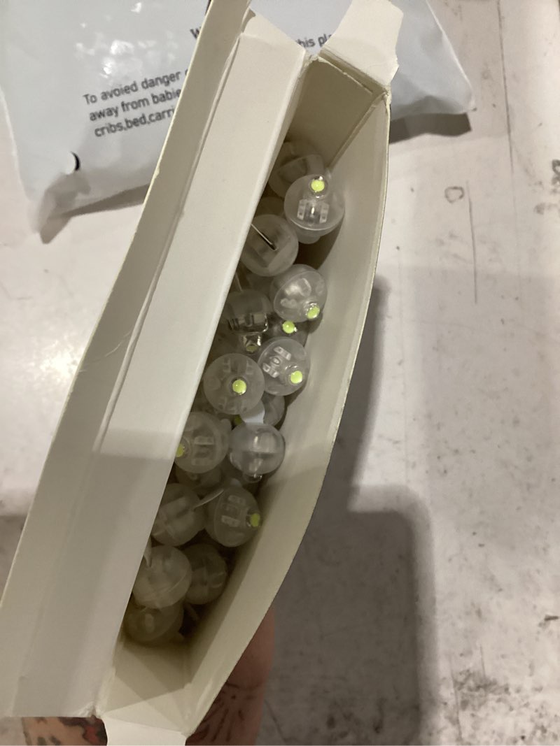 Condition photo showing New/Like New for aogist 100pcs white led balloon light, tiny light mini round led ball lamp for paper lantern balloon, indoor outdoor event - fun halloween christmas party wedding decoration supplies