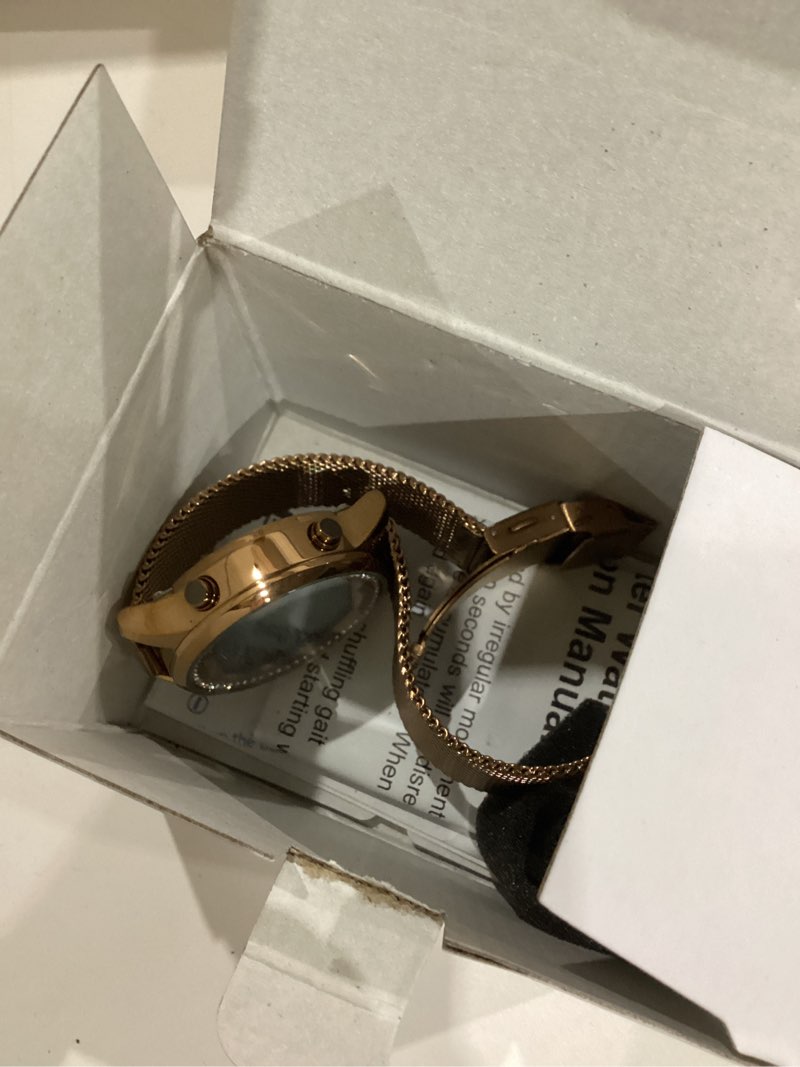 Condition photo showing Good Condition for women's step counter pedometer watch with stainless steel bracelet, stylish design, no app, no charging needed for step, calorie, distance, alarm, countdown timer?tu-2401 crystal brown