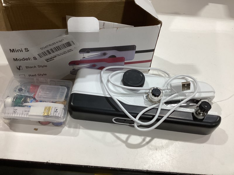 Condition photo showing Good Condition for handheld sewing machine, mini portable sewing machine for beginners, electric fast stitching, diy fabric clothes repair kit, home travel mending machine with accessories black