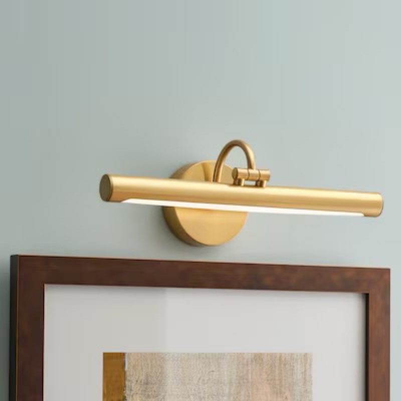 allen + roth prichard brushed gold led battery picture light