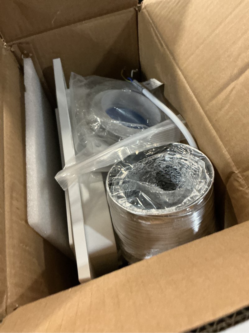 Condition photo showing Good Condition for 12" ultra quiet bathroom exhaust fan with 6500k led light, 1.0 sone 110 cfm, 9.8x9.8 mount, 4" duct ceiling ventilation fan for bathroom, restroom & laundry room