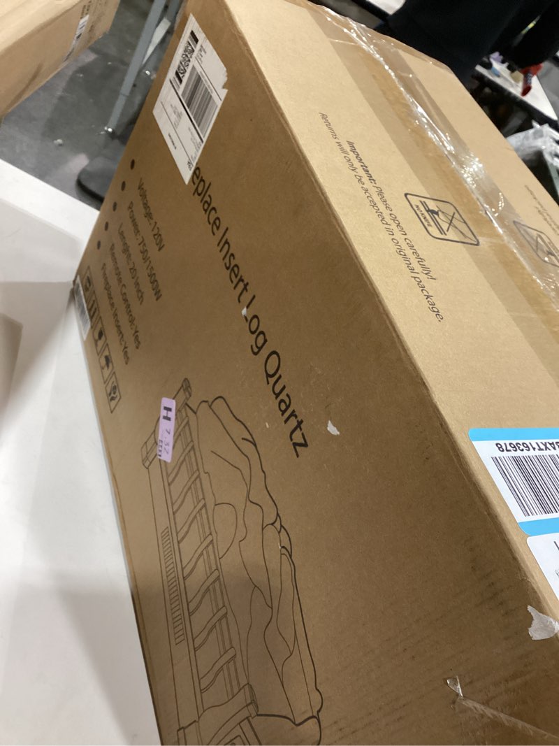 Condition photo showing Good Condition for Electric Fireplace Logs Inserts Heater with Infrared Remote Controller 5 Flame Brightness 24 H Timer Overheating Protection for Home and Office Decor Black