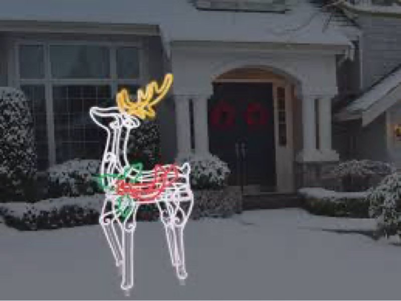 ge 60-in freestanding reindeer yard decoration with multicolor led lights