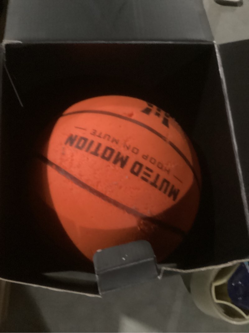 Condition photo showing As Is for muted motion silent basketball size 7 (29.5”) – next-gen foam indoor basketball w/advanced durability, deep grooves & high bounce | airless training foam ball | soft & quiet for pros, kids & toddlers