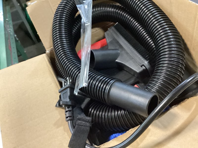 Condition photo showing Good Condition for hyper tough vh1053502 1.5 gal, 2 hp, corded electric, foam, cloth wet/dry vacuum cleaner for concrete, carpet, hardwood, wood 10 ft hose, black with lightweight, handheld