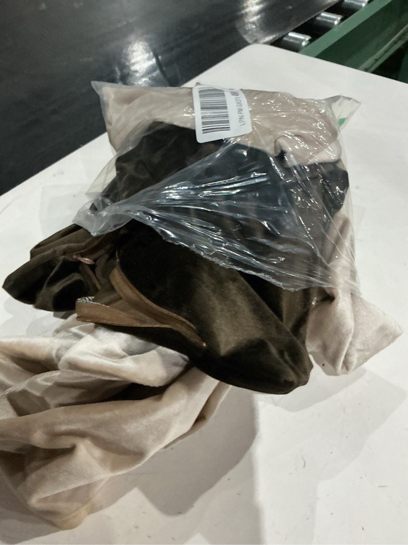 Condition photo showing Good Condition for gigizaza pillow covers 18x18 set of 4,brown champagne velvet soft pillow covers decorative square modern pillows cushion cases for living room brown+champagne 18" x 18" (pack of 4)