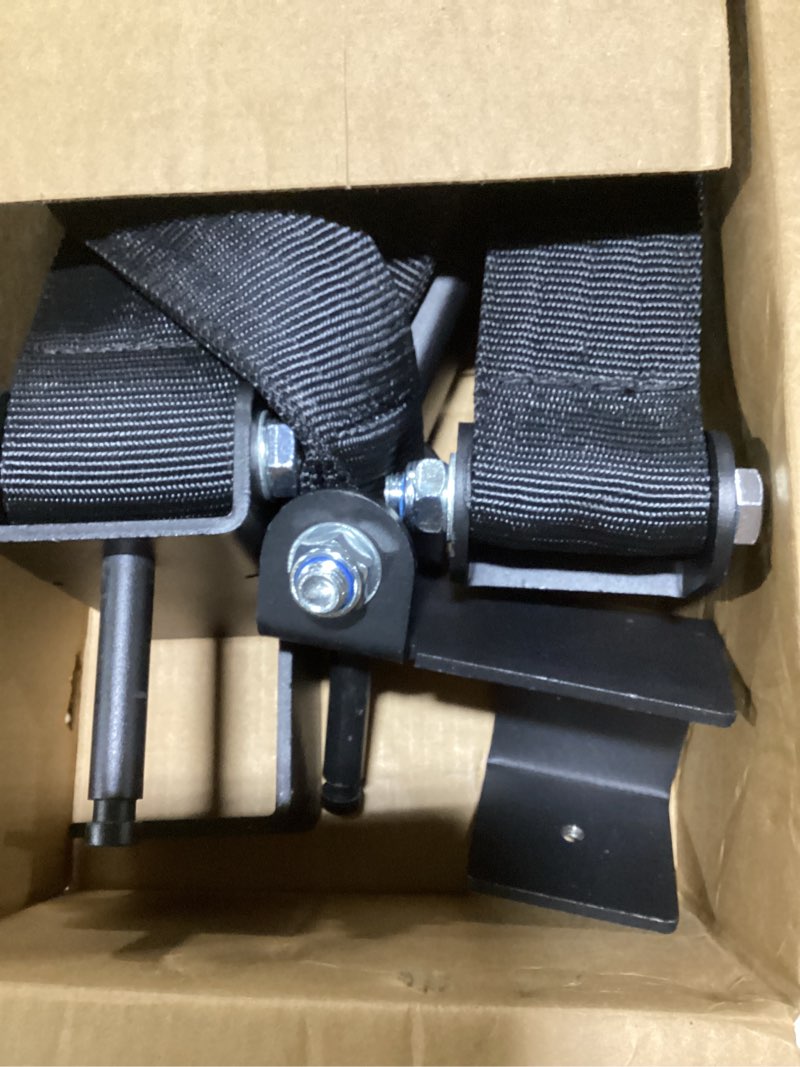 Condition photo showing Good Condition for Synergee Safety Straps for Power Racks – Barbell Catch Straps with Quick-Mount Brackets & 5/8"-1" Hole Converters – 750 lb Capacity – Fits 2x2, 2x3 & 3x3 Racks f) 3x3 x 29"