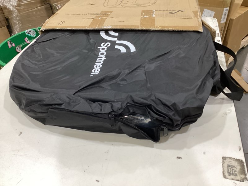 Condition photo showing New/Like New for Sportneer XL Pop Up Sports Tent, 46" L x 46" W x 63.5" H Clear TPU Outdoor Shelter for 1 Adult & 1 Child, All-Weather Warm Bubble Pod with Instant Setup, Wind & Rain Protection for Spectators black XL: 46" x 46" x 63.5"