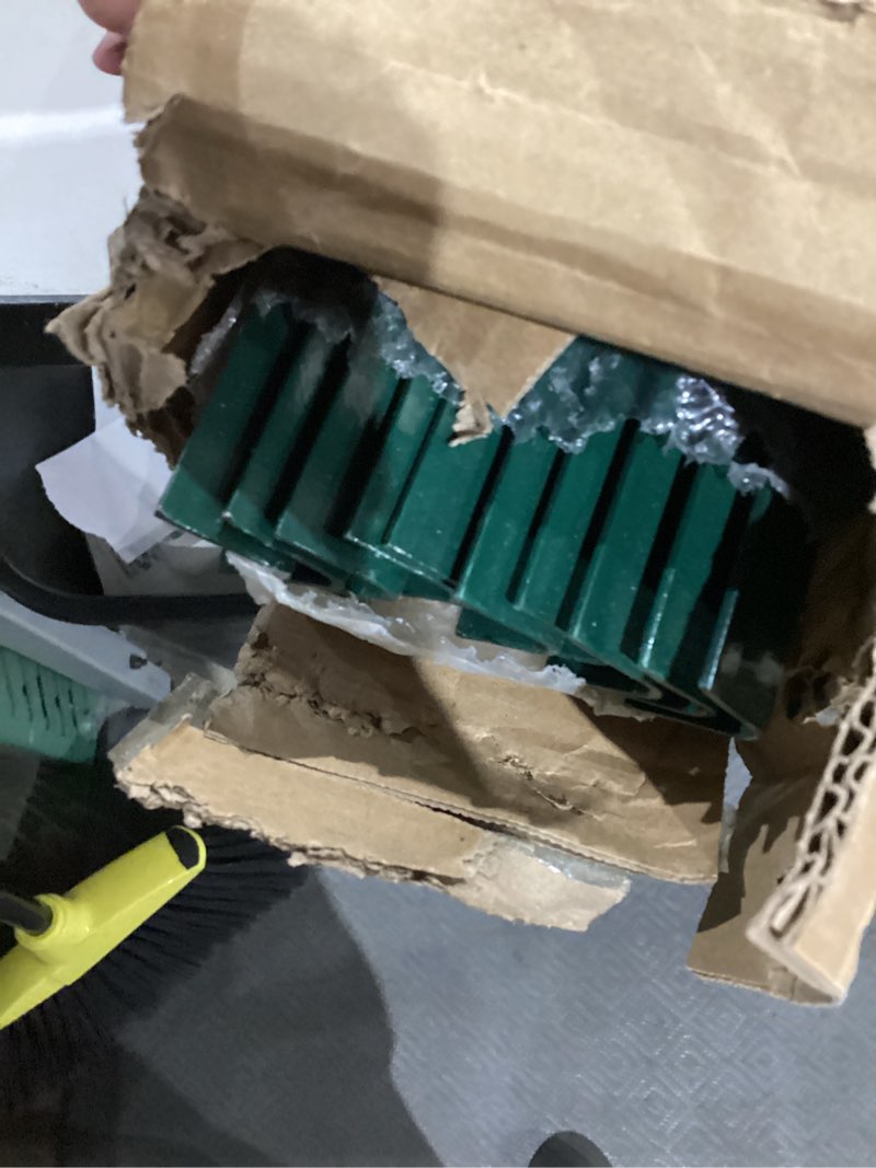 Condition photo showing As Is for 10 pack garden fence post, 4 feet heavy duty metal u-post for wire fence, no dig garden fence stakes for temporary fencing, electric fence wire, corner anchor, and more-green 4ft-10pcs green