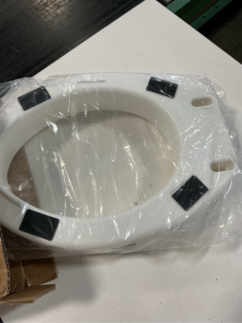 Condition photo showing Good Condition for carex toilet seat riser, elongated raised toilet seat adds 3.5 inches to toilet height, for assistance bending or sitting, 300 pound weight capacity toilet riser