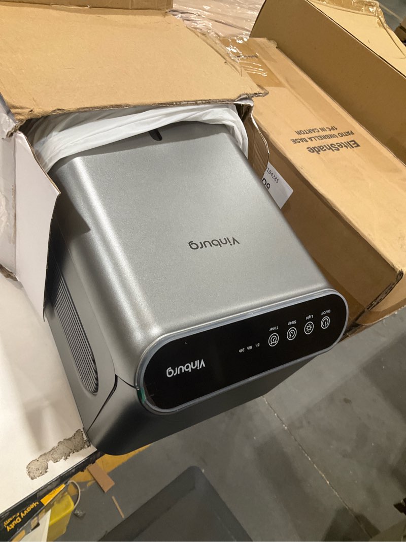 Condition photo showing Good Condition for dehumidifier for home 1000 sq.ft - small quiet dehumidifier with auto shut off, aromatherapy, 3 gear timer, sleep mode, 7-color led light, drain hose for bedroom, bathroom, basement, rv(matte silver)