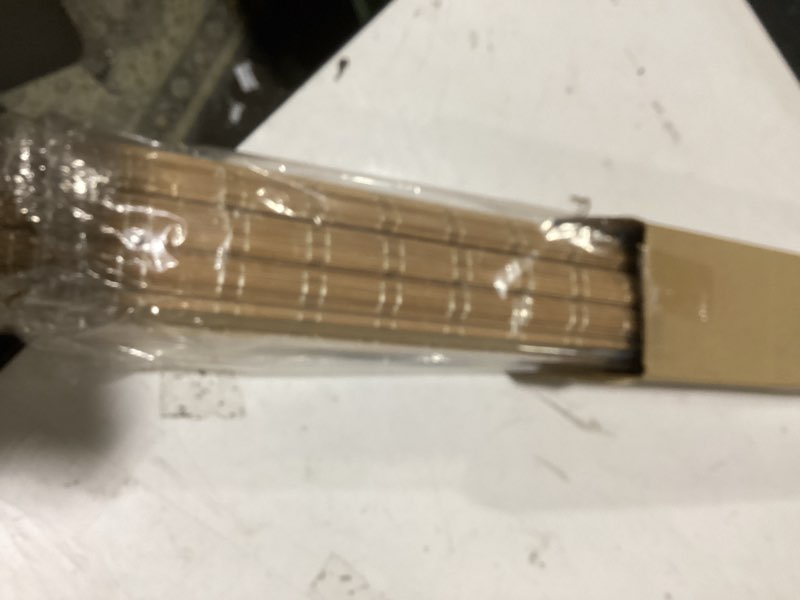 Condition photo showing As Is for lazblinds no tools no drill cordless bamboo roman shades, light filtering window treatment, roll up bamboo blinds for windows 31'' w x 72'' h, brown light filtering-brown206 31" w x 72" h