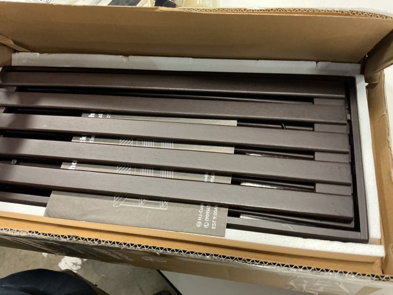 Condition photo showing Good Condition for sweetcrispy - shoe bench, 3-tier bamboo storage organizer for entryway, 286 lb capacity, shoe rack for front entrance, bedroom, living room, bathroom