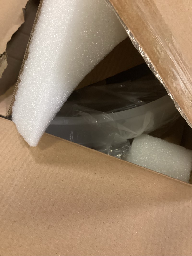 Condition photo showing New/Like New for DLLT Modern Ceiling Fans with Lights: 20" Flush Mount Low Profile Ceiling Fan with APP Remote Control - White LED Bladeless Fandelier Dimmable Quiet DC Motor for Bedroom Living Room White 20 Inch