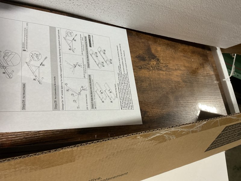 Condition photo showing New/Like New for qeeig floating shelves for wall 23.6" long - wall mounted shelf bathroom kitchen living room bedroom farmhouse home decor display bookshelf large 23.6 x 9.3 inch set of 2, rustic brown (008-60bn)