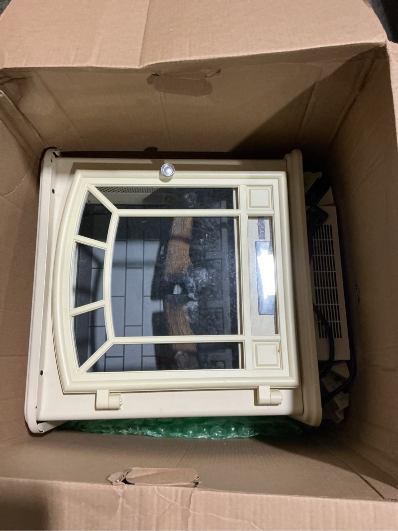 Condition photo showing As Is for Duraflame Electric Fireplace Stove 1500 Watt Infrared Heater with Flickering Flame Effects - Cream