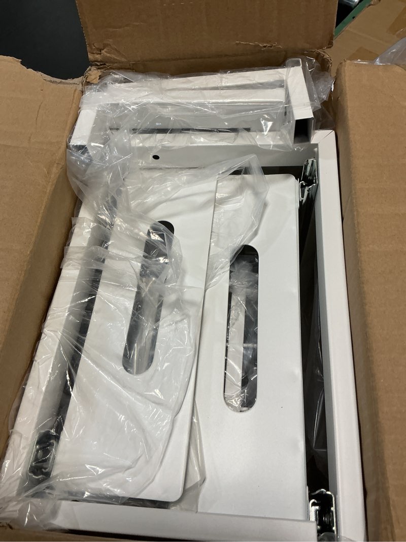 Condition photo showing Good Condition for under sink organizer upgrade to professional rails,2-tier dual pull out cabinet storage,height adjustable slide out drawers for bathroom kitchen,2 pack-14.5"dx12.8"-16.9"h,white