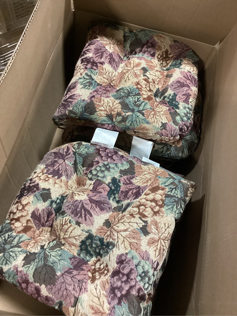 Condition photo showing Good Condition for klear vu gripper overstuffed universal non-slip dining chair cushions for kitchen decor or office use, u-shaped skid-proof seat pad, 15x15 inches, 8 pcs multicolor