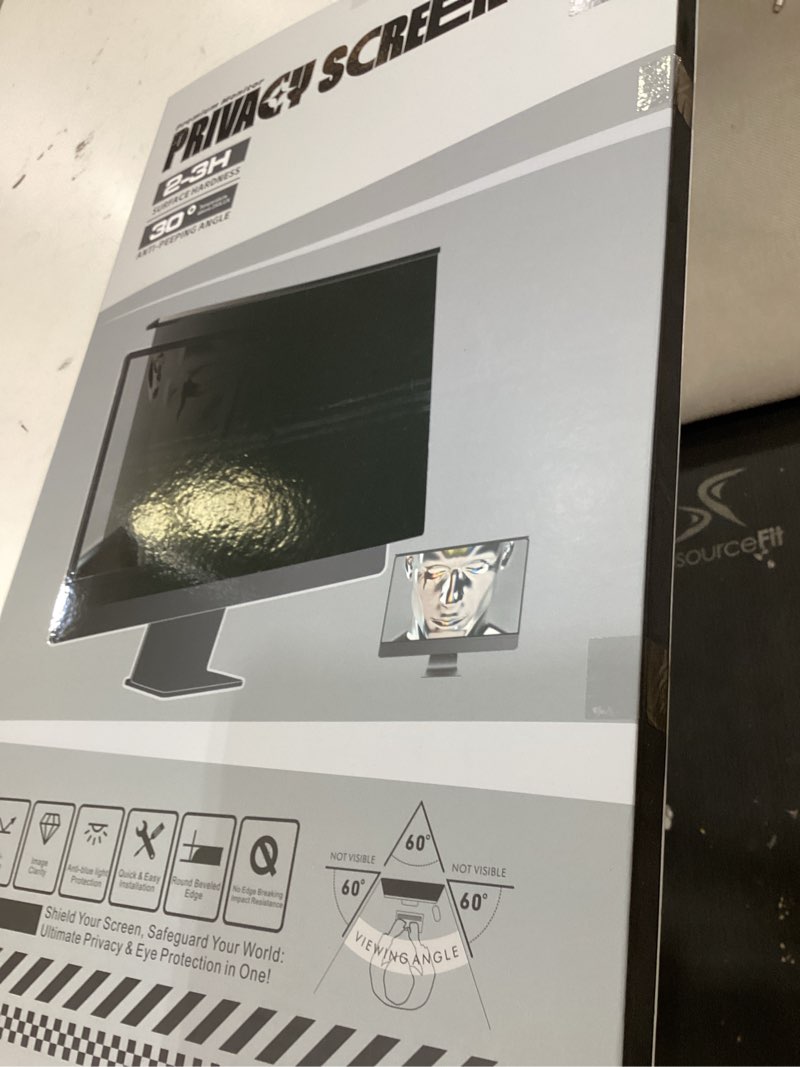 Condition photo showing Good Condition for magnetic monitor privacy screen for 27 inch flat computer 16:9 aspect ratio, 27in removable anti glare filter, blue light blocking privacy shield eye comfort, hanging anti spy desktop pc protector 27'' privacy filter (16:9)