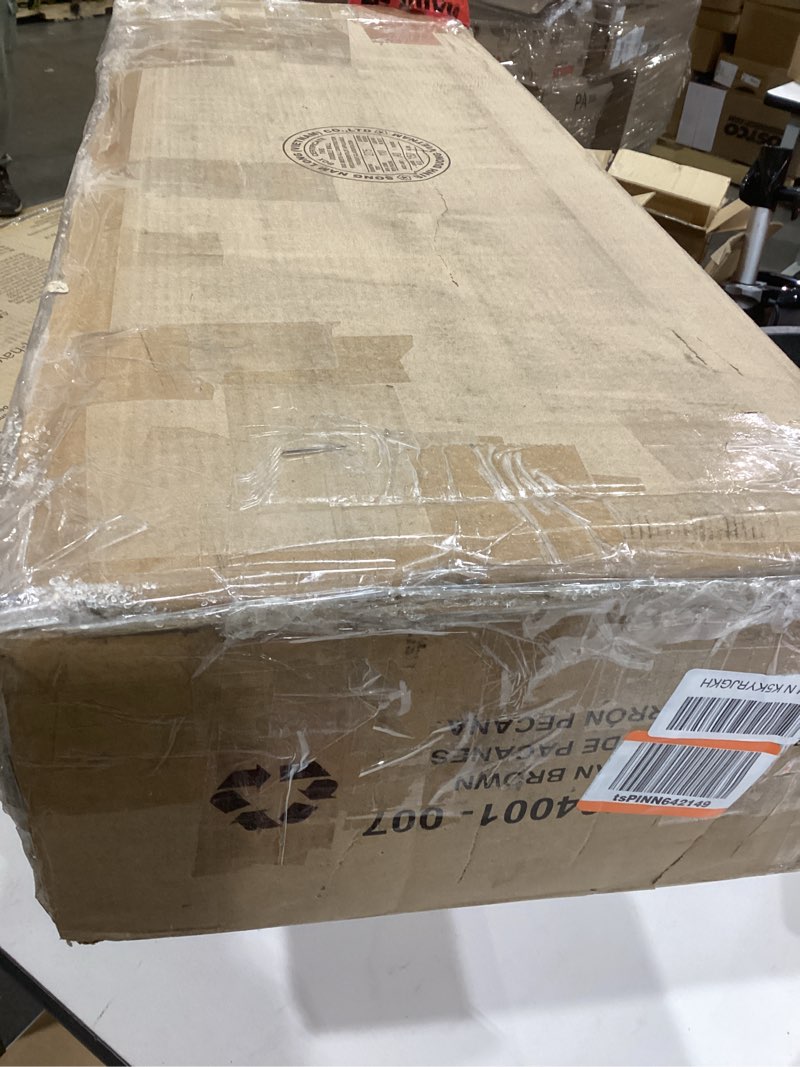 Condition photo showing As Is for Plank+Beam Solid Wood Console Table with Storage, 36 Inch, Sofa Table with Shelf, Narrow Entryway Table for Hallway, Behind The Couch, Living Room, Foyer, Easy Assembly, Pecan