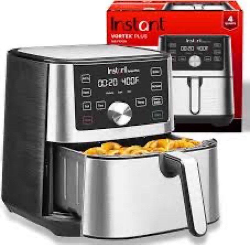 Instant Pot 4QT Vortex Plus 6-in-1 Mini Air Fryer, Custom Program Options, Crisps, Broils, Roasts, D