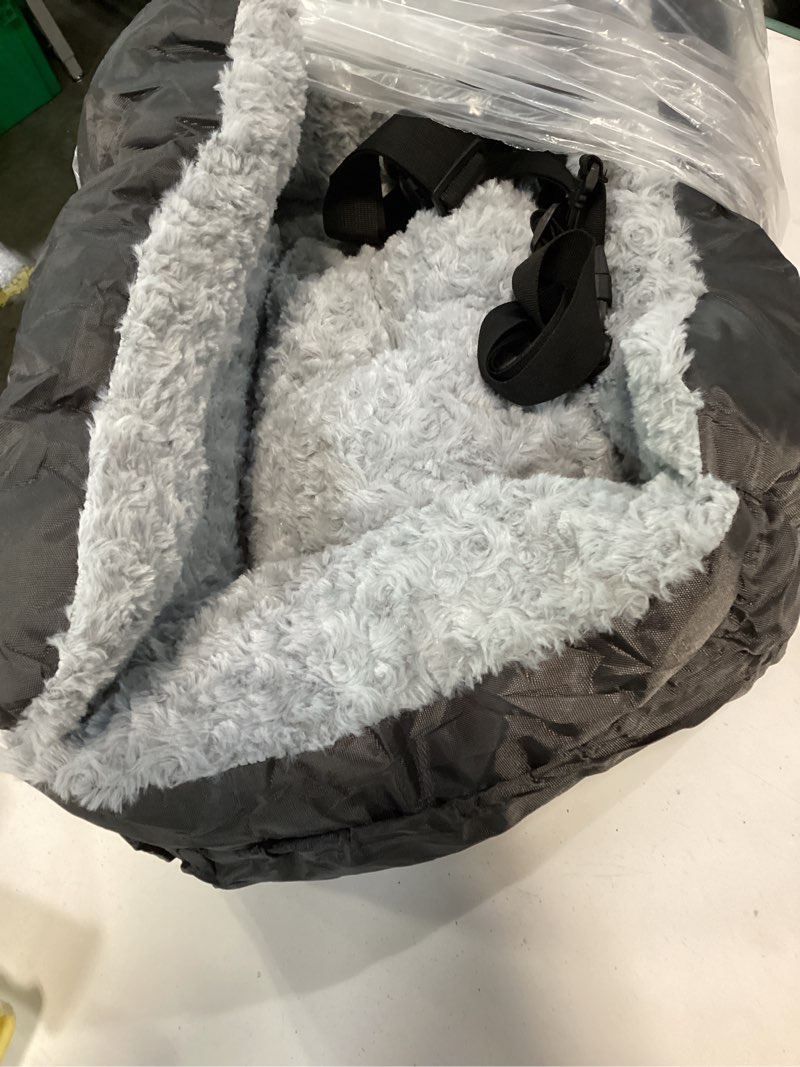 Condition photo showing Good Condition for Dog Car Seat for Small Dogs,Washable Pet Booster Car Seats with Clip-On Safty Leash, Comfy Deluxe Plush Carseat with Storage Pockets, Puppy Car Travel Carrier Bed for Dogs Under 25 lbs, Grey