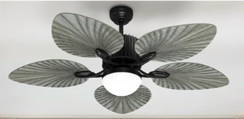 yitahome ceiling fans with lights and remote control, 44 inch palm reversible ceiling fan with memory function, reversible quiet motor for living room bedroom, grey
