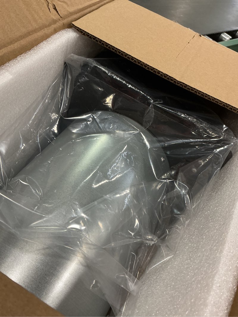 Condition photo showing New/Like New for 6 Inch Wall Vent Exhaust Vent Dryer Vent Cover Outside, 6" Hooded Wall Vent with Screen and Damper for Kitchen Range Hood Exterior Wall Vent Cover Cap Hood Vent Dryer Air Vent,Galvanized Steel,Black 6 Inch Black