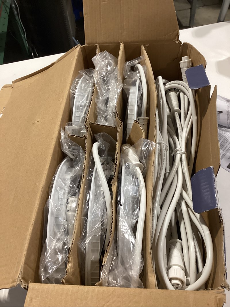 Condition photo showing As Is for utilitech color choice white 6-in 850 lumen switchable white w/ quick connect dimmable led recessed downlight 6pk
