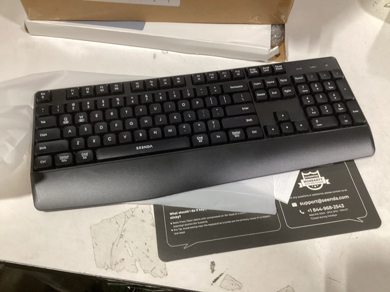 Condition photo showing Good Condition for seenda Wireless Bluetooth Keyboard and Mouse Combo, COE200 Ergonomic Wireless Keyboard Mouse with Wrist Rest, Multi-Device Connection, Full-Size, Compatible for Computer/Laptop/Mac/MacBook, Black