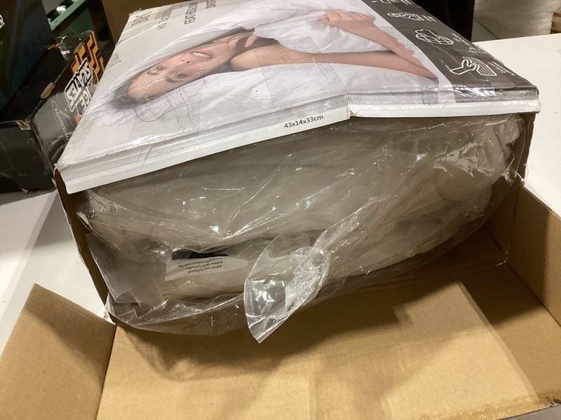 Condition photo showing Good Condition for bpc heavyweight organic feather down comforter oversized king, hotel-luxury extra fluffy duvet insert with cotton cover and puffy feather down filling for winter, ivory white, 120x98 inches oversized king white/heavyweight