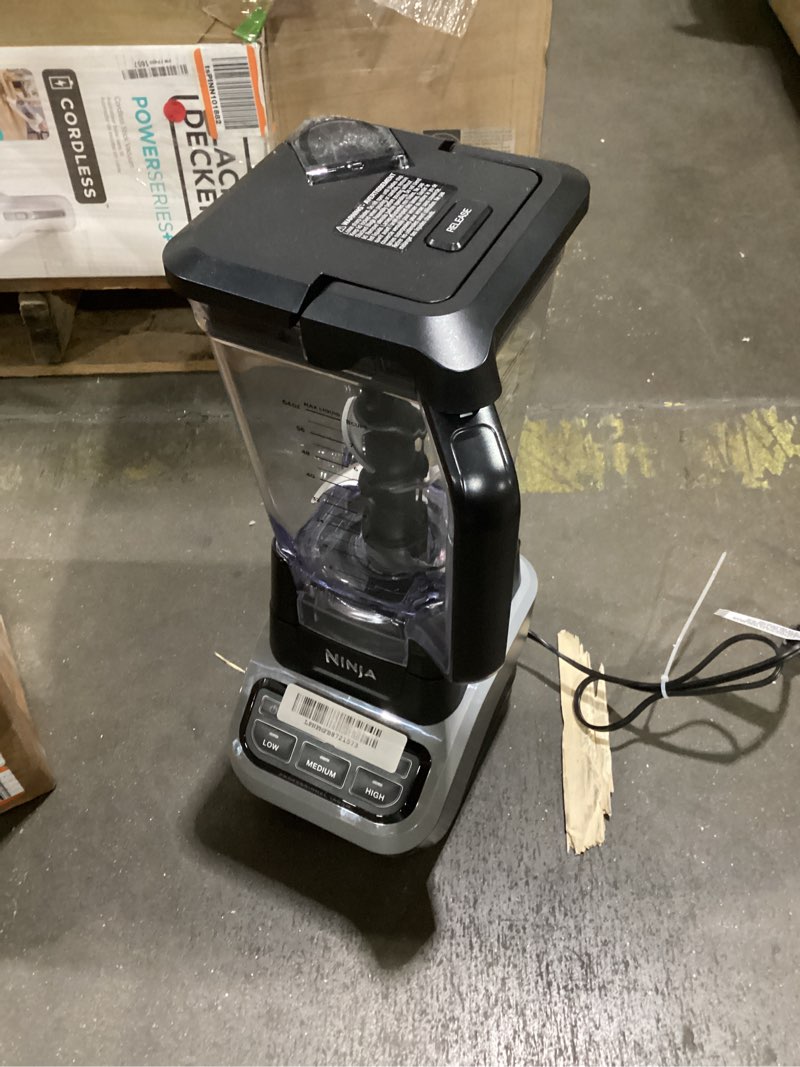 Condition photo showing As Is for Ninja Professional Blender 1000W, Total Crushing Technology- Smoothies, Ice Crushing & Frozen Fruit, Full-Size Countertop Blender, 72-oz. Pitcher, Black & Grey, BL610 Generation 2 (1000 Watts)(powers on)