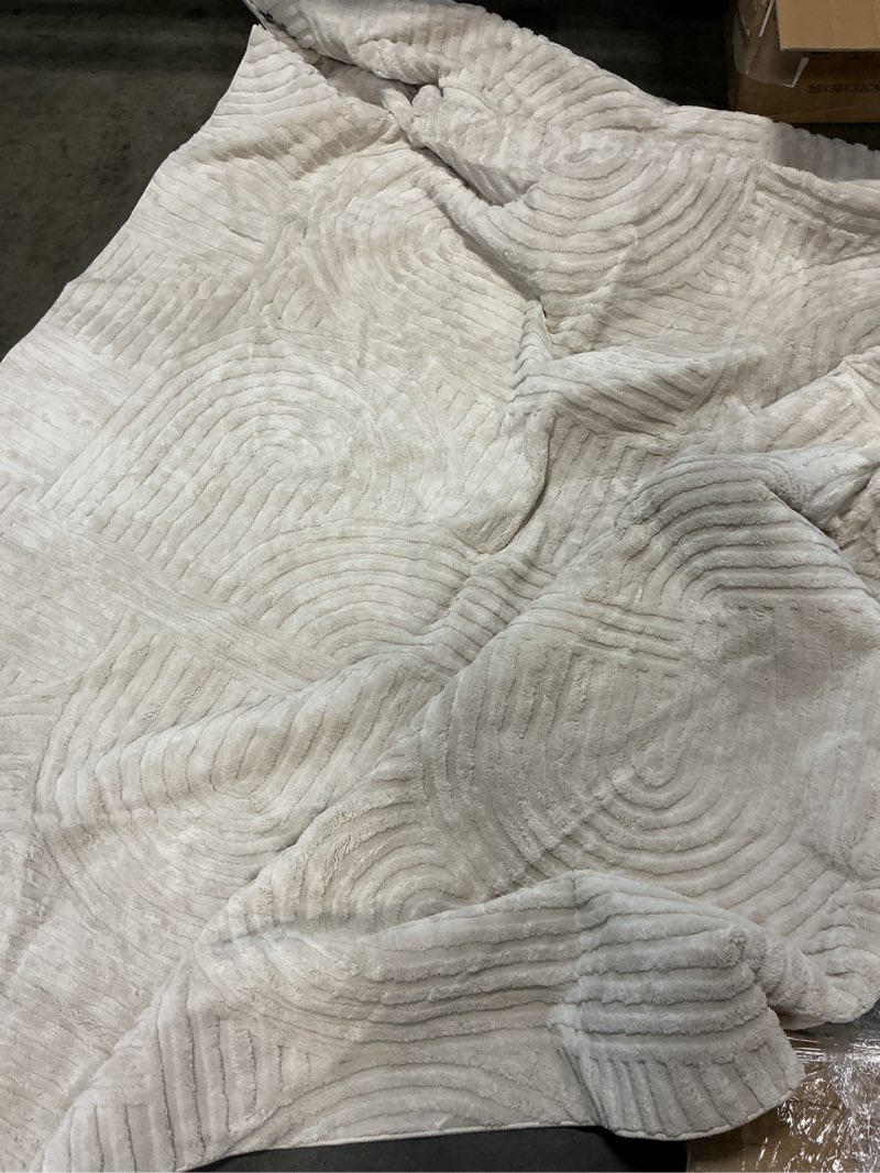Condition photo showing As Is for pauwer 8x10 area rugs, modern washable rug for living room bedroom, beige beige 8'x10'